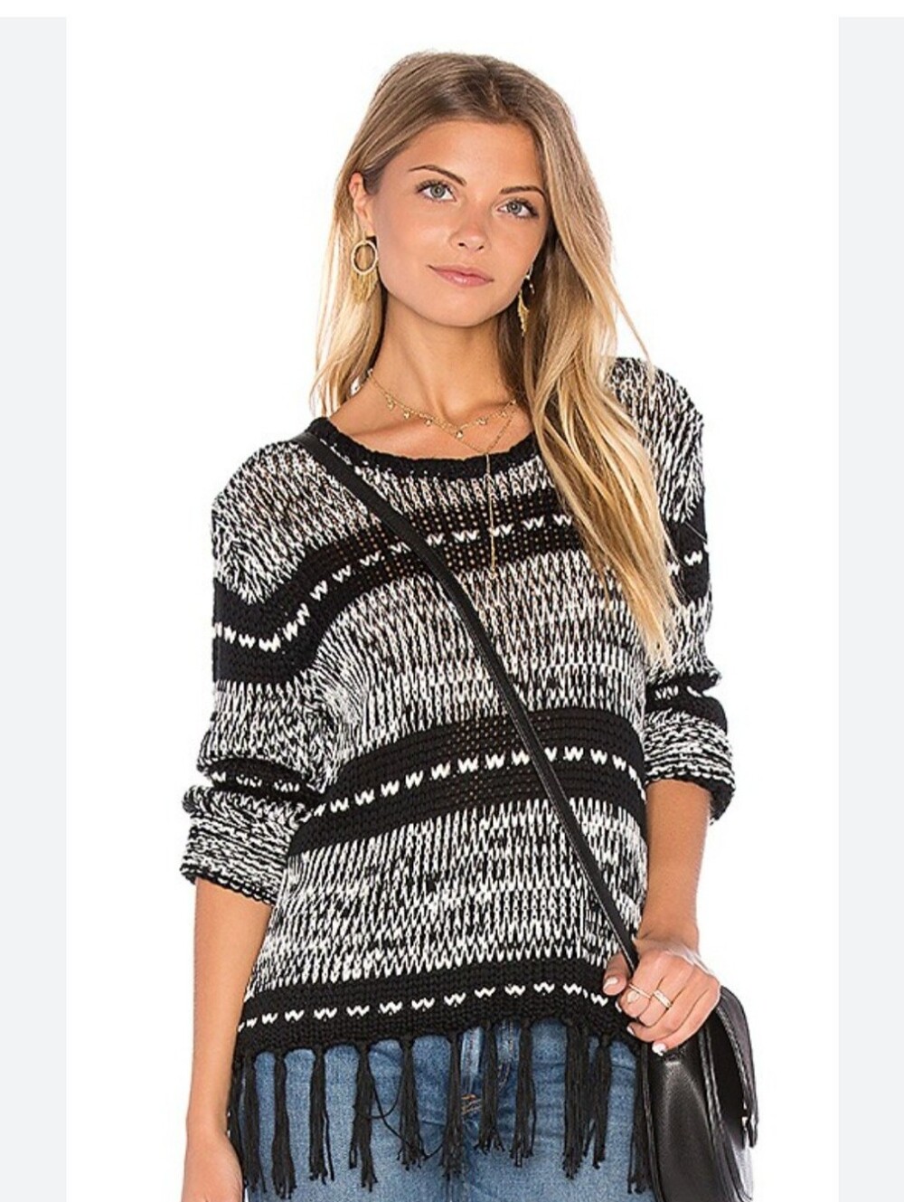 Minkpink Size Small Smoke On The Water Sweater With Fringe